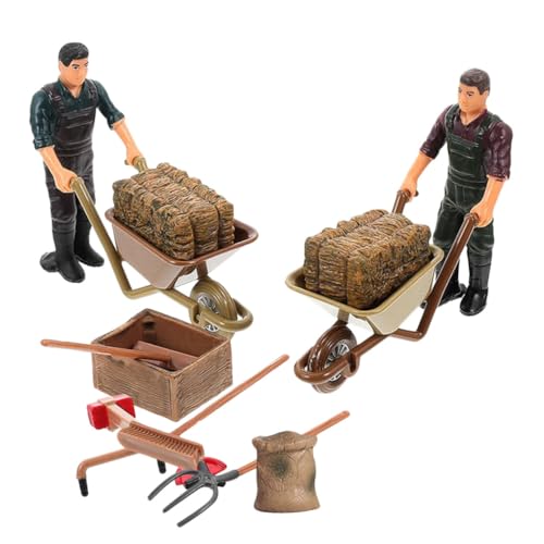 HEALSOPTHY 12 Stück Teiliges Mini Bauernhof Zubehör mit Mini Bauern und Schubkarre Detailreiche Miniatur Figuren für Mikrolandschaft und Spielspaß HEALSOPTHY 12 Stück Teiliges Mini Bauernhof Zubehör mit Mini Bauern und Schubkarre Detailreiche Miniatur Figuren für Mikrolandschaft und Spielspaß von HEALSOPTHY