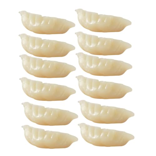 HEALSOPTHY 12 Stück Teiliges Mini Dumpling Modell aus Langlebigem Realistische Fake Food Dekoration für Küche Tisch und Food Display Leichte Simulation für Foto Theater und Vorschulspielzeug von HEALSOPTHY