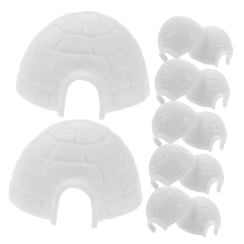 HEALSOPTHY 12 Stück Teiliges Mini Eishausmodell aus Kunststoff Stehende Dekorative Eishausfigur Realistische Miniatur für Lernspielzeug und Kreative Garten oder Wohnraumdekoration von HEALSOPTHY