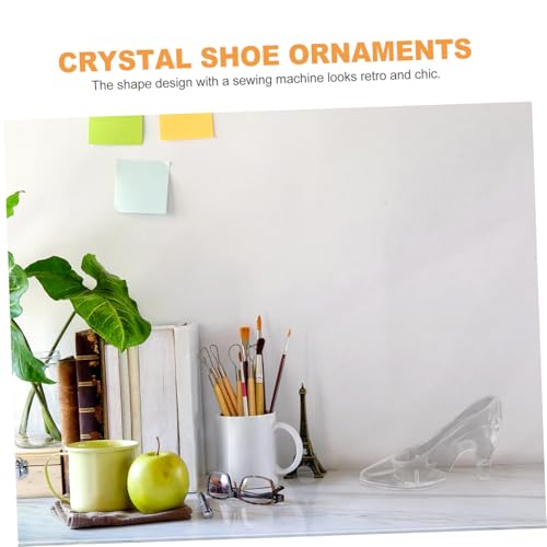 HEALSOPTHY 12 Stück Teiliges Mini Kristallschuhe aus Transparentem Acryl Dekorative Filigrane Mini High Heels Stabile und Kreative Schreibtischdekoration für DIY Bastelprojekte und von HEALSOPTHY