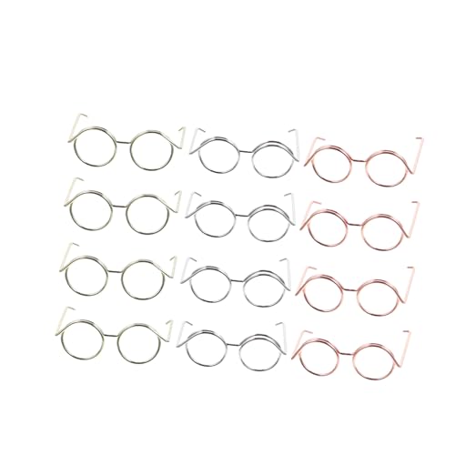 HEALSOPTHY 12 Stück Teiliges Mini Puppenbrillen ohne Gläser Leichte Metallrahmen in Roségold Silber und Gold Dekoratives Zubehör für Puppen und GNOME zum Basteln und Verkleiden HEALSOPTHY 12 Stück Teiliges Mini Puppenbrillen ohne Gläser Leichte Metallrahmen in Roségold Silber und Gold Dekoratives Zubehör für Puppen und GNOME zum Basteln und Verkleiden von HEALSOPTHY