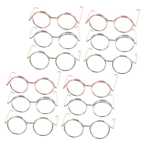 HEALSOPTHY 12 Stück Teiliges Miniatur Puppenbrillen aus Kupferdraht Vielseitige Puppenhaus Zubehör Wiederverwendbare Leichte Puppenbrille für Doll Dress Up und Sammler Farblich Gemischt in von HEALSOPTHY