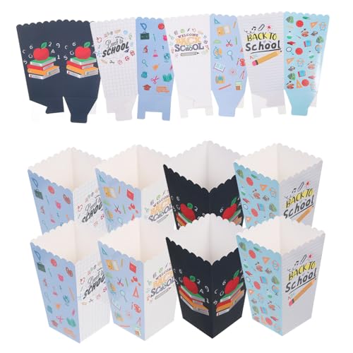HEALSOPTHY 12 Stück Teiliges Popcorn Box mit Bunten Cartoonmotiven Geräumig und Wiederverwendbare Snackbehälter für Schulanfang Klassenzimmerparty und Festtagsfeiern von HEALSOPTHY