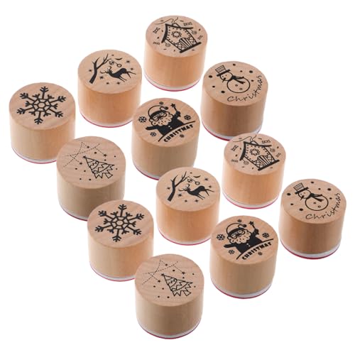 HEALSOPTHY 12 Stück Teiliges Weihnachts Stempelset Holzstempel Rund mit Santa Schneeflocke Rentier Motiven DIY Bastelstempel für Scrapbooking Karten und Weihnachtsschmuck Dekoration HEALSOPTHY 12 Stück Teiliges Weihnachts Stempelset Holzstempel Rund mit Santa Schneeflocke Rentier Motiven DIY Bastelstempel für Scrapbooking Karten und Weihnachtsschmuck Dekoration von HEALSOPTHY