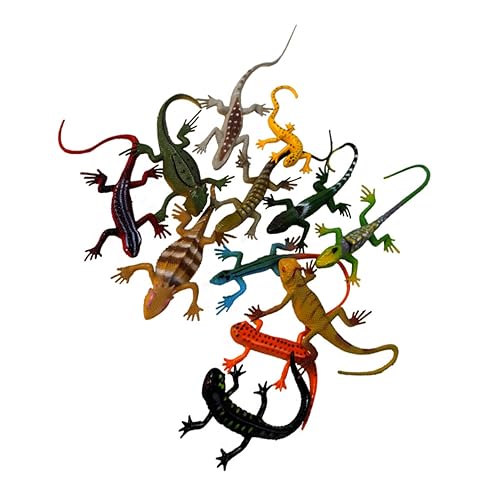 HEALSOPTHY 12 Stück künstliche simuliertes Echsenmodell Halloween Halloween Toys Halloween- Kunststofftiere gefälschte Eidechsenmodell von HEALSOPTHY
