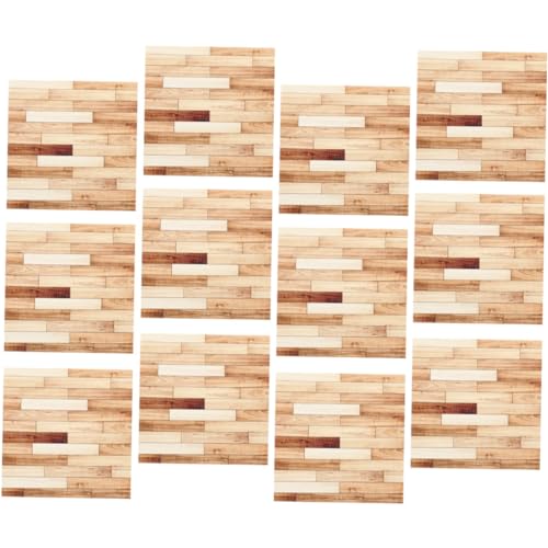HEALSOPTHY 12 Stücke Blatt PVC Mini Dekorative Zubehör Puppenhaus Dekorationen Mini DIY Boden Aufkleber Puppe Dielen von HEALSOPTHY
