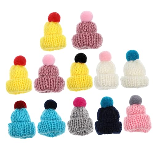 HEALSOPTHY 12Stücke Multifunktionale Winzige Hüte Kawaii Miniaturhüte für DIY Bastelprojekte Dekoration für Weihnachten Partys und Puppenzubehör Farblich von HEALSOPTHY