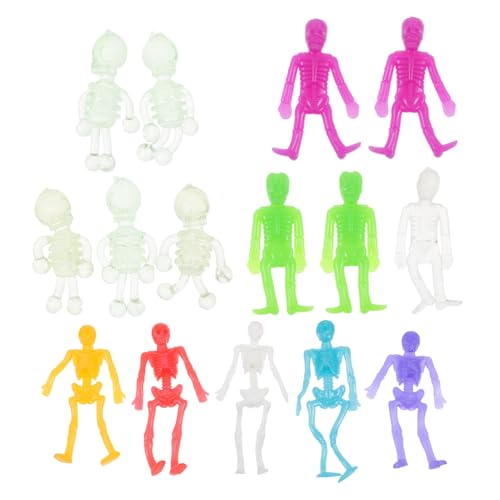 HEALSOPTHY 15 Stück Teiliges Halloween Skelett aus Geruchlosem TPR Flexiblem Wiederverwendbarem Material für Kinderparty Deko Scherzartikel und Gruselige Festlichkeiten von HEALSOPTHY