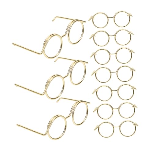 HEALSOPTHY 15 Stück Teiliges Mini puppenbrillen aus Metall Drahtgefasste Runde Rahmen ohne Gläser Leichte DIY Accessoires für Puppenkostüme Kreative Bastelprojekte für Puppenliebhaber von HEALSOPTHY