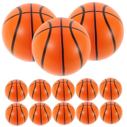HEALSOPTHY 15 Stück Teiliges PU Schaumstoffbälle Basketball Design Mini Stressbälle für Stressabbau Elastisch Farbenfroh Griffkraft und Motorik für Schule und Party von HEALSOPTHY