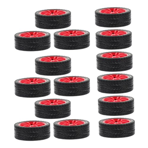 HEALSOPTHY 15 Stück Teiliges Spielzeugauto Räder Gummi DIY Auto Räder für Kognitive Modelle Robuste Rc Auto Zubehör für Hand Auge koordination und Kreativität von HEALSOPTHY