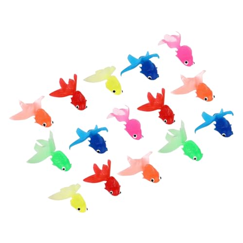 HEALSOPTHY 15 Stück künstlicher künstliche Fische hühner Goldfish Aquarium Dekoration goldfische gefälschte Tropische Fischdekoration gefälschter tropischer Fisch Gummi von HEALSOPTHY