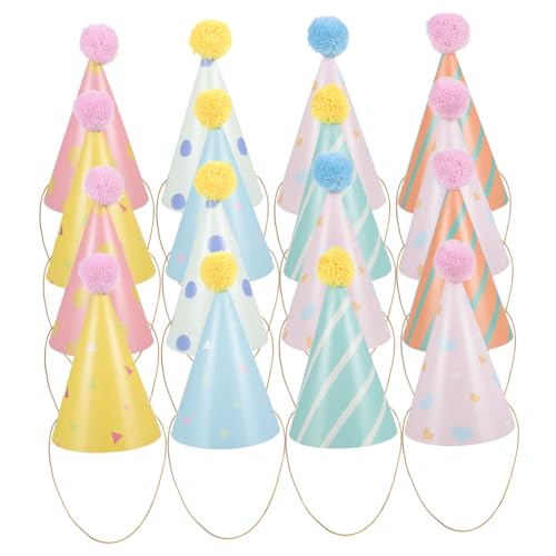 HEALSOPTHY 16 Stück Geburtstagshut Kegelhüte für pom Bommelmützen Partyhüte Farben bunt Geburtstagsfoto Requisiten Geburtstagsfeierdekorationen lustige geburtstagsmützen Papier HEALSOPTHY 16 Stück Geburtstagshut Kegelhüte für pom Bommelmützen Partyhüte Farben bunt Geburtstagsfoto Requisiten Geburtstagsfeierdekorationen lustige geburtstagsmützen Papier von HEALSOPTHY