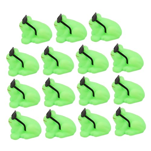 HEALSOPTHY 16 Stück Teiliges Badespielzeug Badewannenspielzeug Grüne Mini Froschfiguren mit Sonnenbrille Schwimmend Sicherer Kunststoff Lustiges Wasserspielzeug für Kleinkinder und Poolparty von HEALSOPTHY