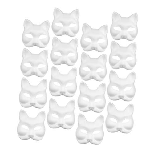 HEALSOPTHY 16 Stück Teiliges DIY Tiermasken aus Papierpulp Unbemalte Katzen und Fuchs Gesichtsmasken zum Bemalen Leichte Atmungsaktive Blanko Masken für Karneval Halloween und HEALSOPTHY 16 Stück Teiliges DIY Tiermasken aus Papierpulp Unbemalte Katzen und Fuchs Gesichtsmasken zum Bemalen Leichte Atmungsaktive Blanko Masken für Karneval Halloween und von HEALSOPTHY