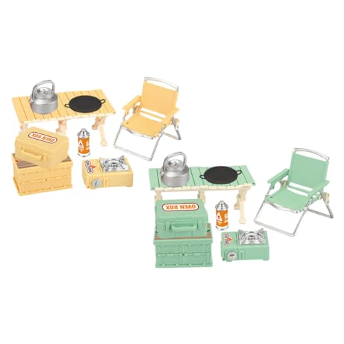 HEALSOPTHY 16 Stück Teiliges Mini Camping Spielset mit Realistischen Klappstühlen und Picknicktisch für Vielseitig Indoor und Outdoor Platzsparend für Fantasievolles Pretend Play von HEALSOPTHY