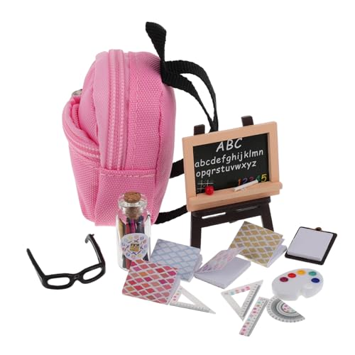 HEALSOPTHY Mini-lernspielzeug-Set Maßstab Mini-Schultasche Lineal Für Puppenhaus Klassenzimmer von HEALSOPTHY