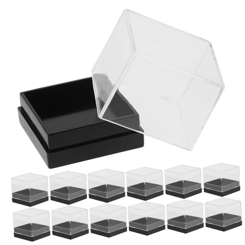 HEALSOPTHY 18 Stück Teiliges Mini Acrylbox mit Deckel Transparente Quadratische Aufbewahrungsbox für Minerale Schmuck Münzen und Kleine Sammlerstücke Stabile Kunststoff Displaybox für von HEALSOPTHY