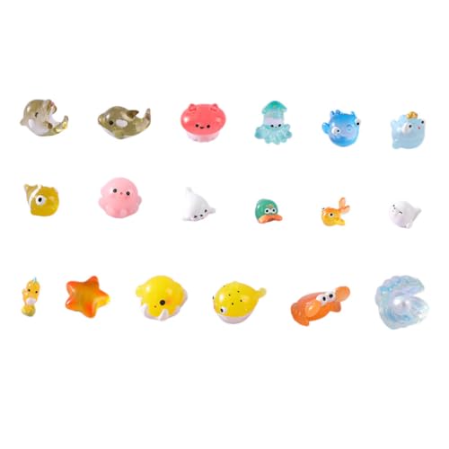 HEALSOPTHY 18 Stück Teiliges Resin Meeresbewohner Figuren Lebensecht Leicht und Robust Mikroskopische Ozeantiere für Aquarium Dekoration und Kreative Miniaturlandschaften von HEALSOPTHY