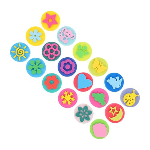 HEALSOPTHY 18 Stück Teiliges Stempelset Eva Doppelseitig Graffiti Stempel DIY Malwerkzeug mit Niedlichen Cartoon Motiven für Kindergarten und Langlebig und Kinderfreundlich von HEALSOPTHY
