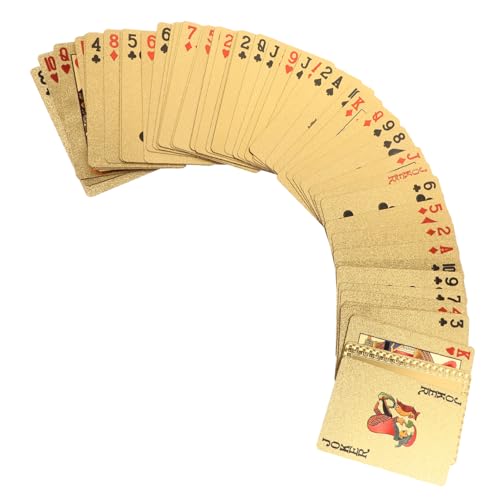 HEALSOPTHY 1Packung Goldplattierte Pokerkarten wasserdichte Spielkarten für Interaktive Spiele für Partys und Familienunterhaltungen Druckqualität Tragbar und Leicht von HEALSOPTHY
