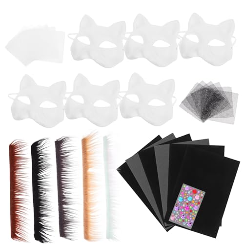 HEALSOPTHY 1Satz DIY Katzenmaske Unbemalte Halbgesichtsmaske für Karneval Halloween Kreatives Bastelset aus Dekorationszubehör für Vielseitige Kostüme HEALSOPTHY 1Satz DIY Katzenmaske Unbemalte Halbgesichtsmaske für Karneval Halloween Kreatives Bastelset aus Dekorationszubehör für Vielseitige Kostüme von HEALSOPTHY