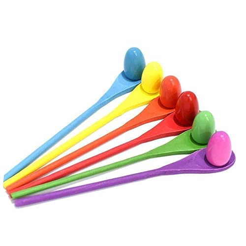 HEALSOPTHY 1Satz Eier und Löffel Staffellaufspiel für Outdoor Spielgerät Sensorischen Integration Zufällige Farbe für Familien Schulspiele von HEALSOPTHY