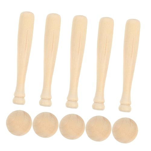 HEALSOPTHY 1Satz Holz Baseball Set Teiliges DIY Bastelset mit Unbemalten Baseballschlägern und Bällen für Kreative Familienaktivitäten und von HEALSOPTHY