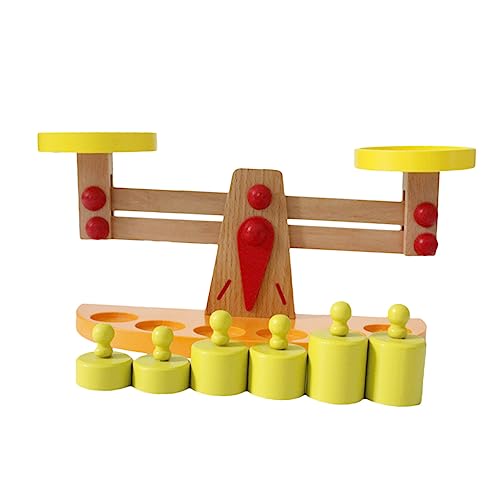 HEALSOPTHY 1Satz Holz Waagschale Kreatives Lernspielzeug für Rechenfähigkeiten Gleichgewichtssinn Interaktivem für Frühkindliche Bildung und Spielvergnügen von HEALSOPTHY