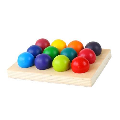 HEALSOPTHY 1Satz Holzfarben für Teiliges Regenbogen Identifikationsspiel Fördert Kreative Fähigkeiten und Farbenlernen Lernspielzeug für Frühkindliche Entwicklung von HEALSOPTHY