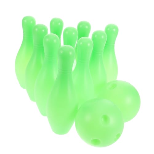 HEALSOPTHY 1Satz Leuchtendes Bowling Set für Kunststoffkegel Bälle Indoor für Kleinkinder Fördert Hand Auge Koordination und Feinmotorik für Familienunterhaltung von HEALSOPTHY