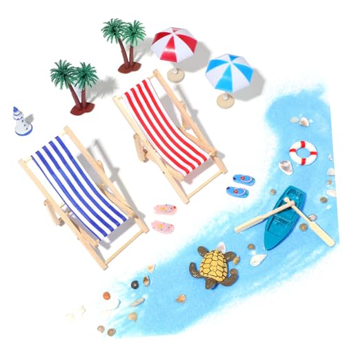 HEALSOPTHY 1Satz Miniatur Strand Mikrolandschaft Teiliges Puppenhauszubehör Dekorative Requisiten für DIY Sommer Beach Szene Langlebige Kunststoffmaterialien für Kreative Mini Haus Dekoration von HEALSOPTHY