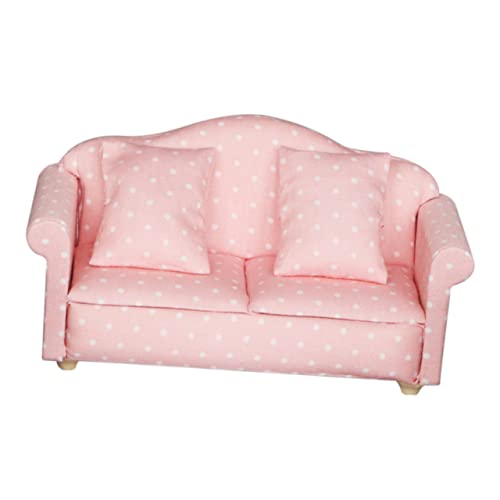 HEALSOPTHY 1Stück Sofa Für Puppenhaus Mit Wurfkissen Perfektes Möbelzubehör Für Kreative Spielräume Für Miniaturspielzeuge Und Bastelsets von HEALSOPTHY