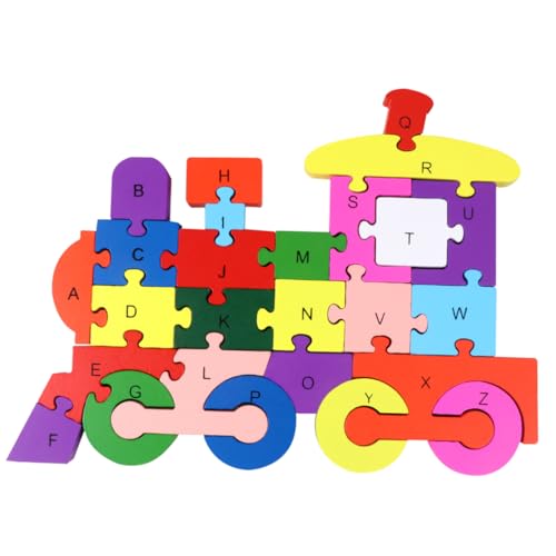 HEALSOPTHY 1pc 26 Bausteinspielzeug Puzzlematte Puzzle- Rätseln Hölzern von HEALSOPTHY