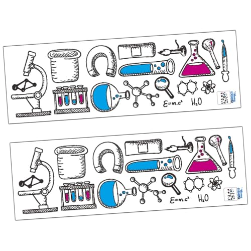 HEALSOPTHY 2 Blätter Wissenschaftliche Labor Wandsticker PVC Abnehmbar Chemische Elemente Klassenzimmer Wanddekoration Leicht Entfernbar für Glatte Oberflächen von HEALSOPTHY