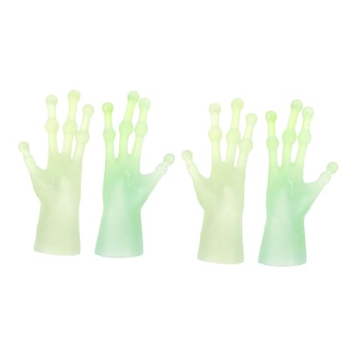HEALSOPTHY 2 Paare Lustige Handschuhe Alien Hände Realistisch Halloween-fingerspitzen Alien-kostüm-fingerhandschuhe Trick-Finger-Handschuhe Zombiehände Handschuhe PVC Light Green von HEALSOPTHY
