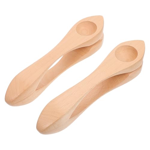 HEALSOPTHY 2 STÜCK Holz Musiklöffel Leichtes Kinderschlaginstrument aus Natürlichem Holz Rhythmusförderndes Percussion Instrument für Kindergarten und Musikunterricht von HEALSOPTHY