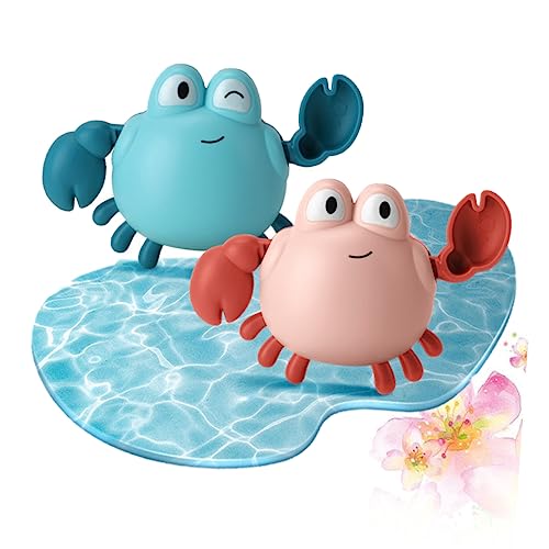HEALSOPTHY 2 STÜCK Teiliges Badespielzeug Aufziehbare Krabbe Wasserspielzeug für Kleinkinder Badespaß Sicheres Material Bunter Cartoon Badewanne Zufällige Farbe Zufällige Farbe von HEALSOPTHY