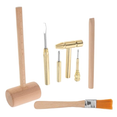 HEALSOPTHY 2 Sätze Archäologisches Ausgrabungsset für Teilig mit Holzhammer Meißel und Pinsel Robustes Dinosaurier Grabungswerkzeug für Kreatives Rollenspiel und Entdeckungsabenteuer von HEALSOPTHY