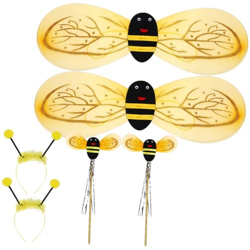HEALSOPTHY 2 Sätze Bienen Kostüm mit Flügeln Stirnband und Zauberstab Leichtes Cosplay Zubehör für Karneval Fasching und Geburtstagsfeiern Bequem und Einfach Anzuziehen HEALSOPTHY 2 Sätze Bienen Kostüm mit Flügeln Stirnband und Zauberstab Leichtes Cosplay Zubehör für Karneval Fasching und Geburtstagsfeiern Bequem und Einfach Anzuziehen von HEALSOPTHY
