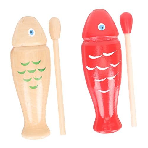 HEALSOPTHY 2 Sätze Holz Fisch Musikspielzeug Teiliges Percussion Instrumente Fördert Kreativität und Musikverständnis für Eltern Junge Mädchen Interaktion und Frühe Musikalische von HEALSOPTHY