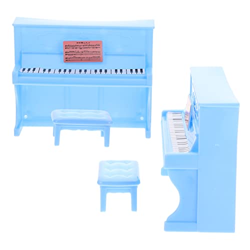 HEALSOPTHY 2 Sätze Klavierstuhl Zubehör Ornament Kleines Klaviermodell Mini Landschaftsverzierungen Simulation Mini Klavier Mini Hausinstrument Miniatur Klaviermodell Mit Stuhl Mini von HEALSOPTHY