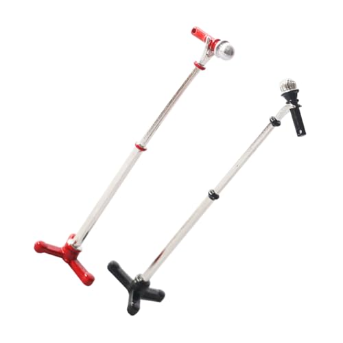 HEALSOPTHY 2 Sätze Maßstab Teiliges mit Schwarzem und Mikrofon Detailreiche Miniatur Mikrofonständer Puppenhaus Zubehör Dekoratives für Kinderzimmer und Fotorequisiten von HEALSOPTHY
