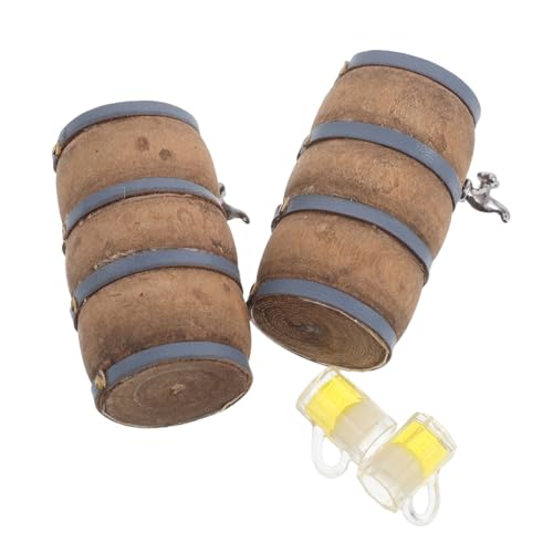 HEALSOPTHY 2 Sätze Miniatur Bierfässer mit und Weingläsern Realistische Holzfiguren für Puppenhaus Bar Dekoration Kompakte Miniatur Deko für Garten und Sammler HEALSOPTHY 2 Sätze Miniatur Bierfässer mit und Weingläsern Realistische Holzfiguren für Puppenhaus Bar Dekoration Kompakte Miniatur Deko für Garten und Sammler von HEALSOPTHY