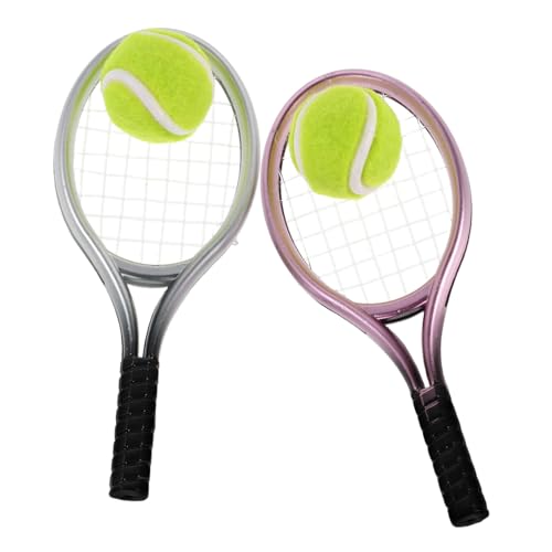 HEALSOPTHY 2 Sätze Miniatur Tennisrackets und Bälle Set Realistisch Mini Tennis Indoor Tischtennis Zubehör für Puppenhaus HEALSOPTHY 2 Sätze Miniatur Tennisrackets und Bälle Set Realistisch Mini Tennis Indoor Tischtennis Zubehör für Puppenhaus von HEALSOPTHY