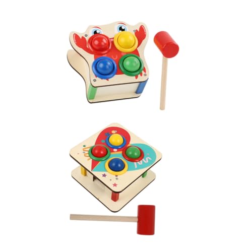 HEALSOPTHY 2 Sätze Teiliges Holzspielzeug für Klopfspielzeug Hand Augen Koordination Lernspielzeug für Kleinkinder und Vorschulkinder von HEALSOPTHY