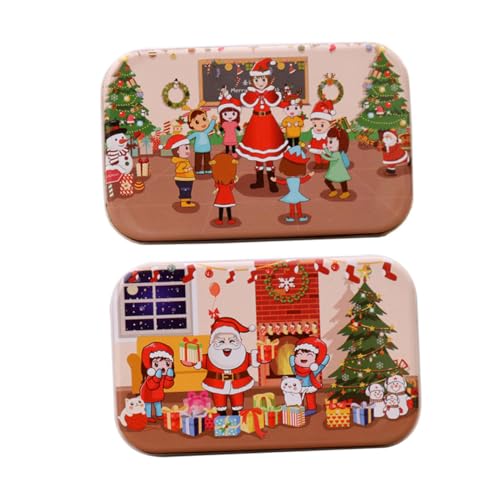 HEALSOPTHY 2 Sätze Teiliges Weihnachts DIY Holzpuzzle Pädagogisches Lernspielzeug aus Umweltfreundlichem Holz Fördert Kreativität Praktische Fähigkeiten und Kooperation von HEALSOPTHY