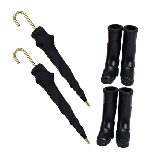 HEALSOPTHY 2sätze Dollhouse Miniatur Regenschirme Und Regenstiefel Dekoration Für Rollenspiel Und Fantasievolles Puppenhäusern von HEALSOPTHY