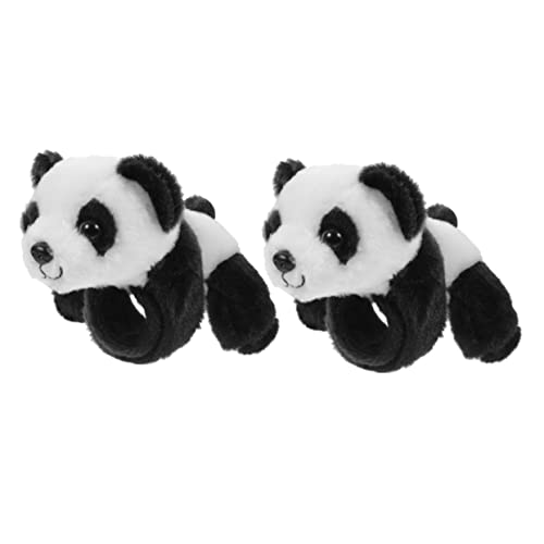 HEALSOPTHY 2 Stck. plüsch bang Armband Animal-Design Geschirr Ostern knorrtoys Handgelenk- teigroller Ostern Panda osterm Cartoon-Tier-Slap-Bands Schlagarmbänder für Flanell von HEALSOPTHY
