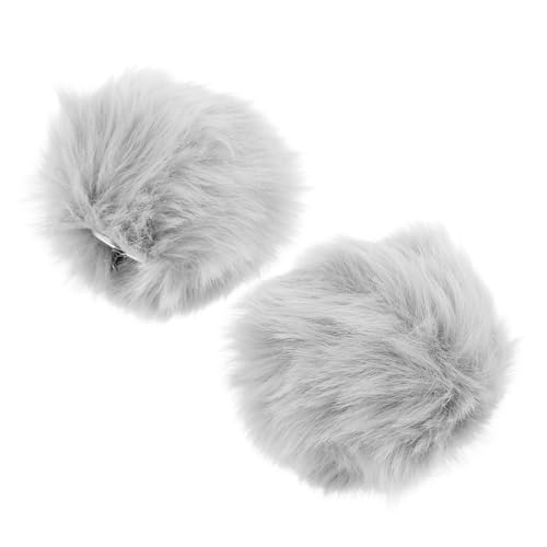 HEALSOPTHY 2 Stück Abnehmbare Flauschige Hasenschwänze aus Plüsch Weiche Cosplay Accessoires für Kostüm Karneval Themenpartys und Gothic Bunny Outfits Hellgraue Anstecknadeln von HEALSOPTHY